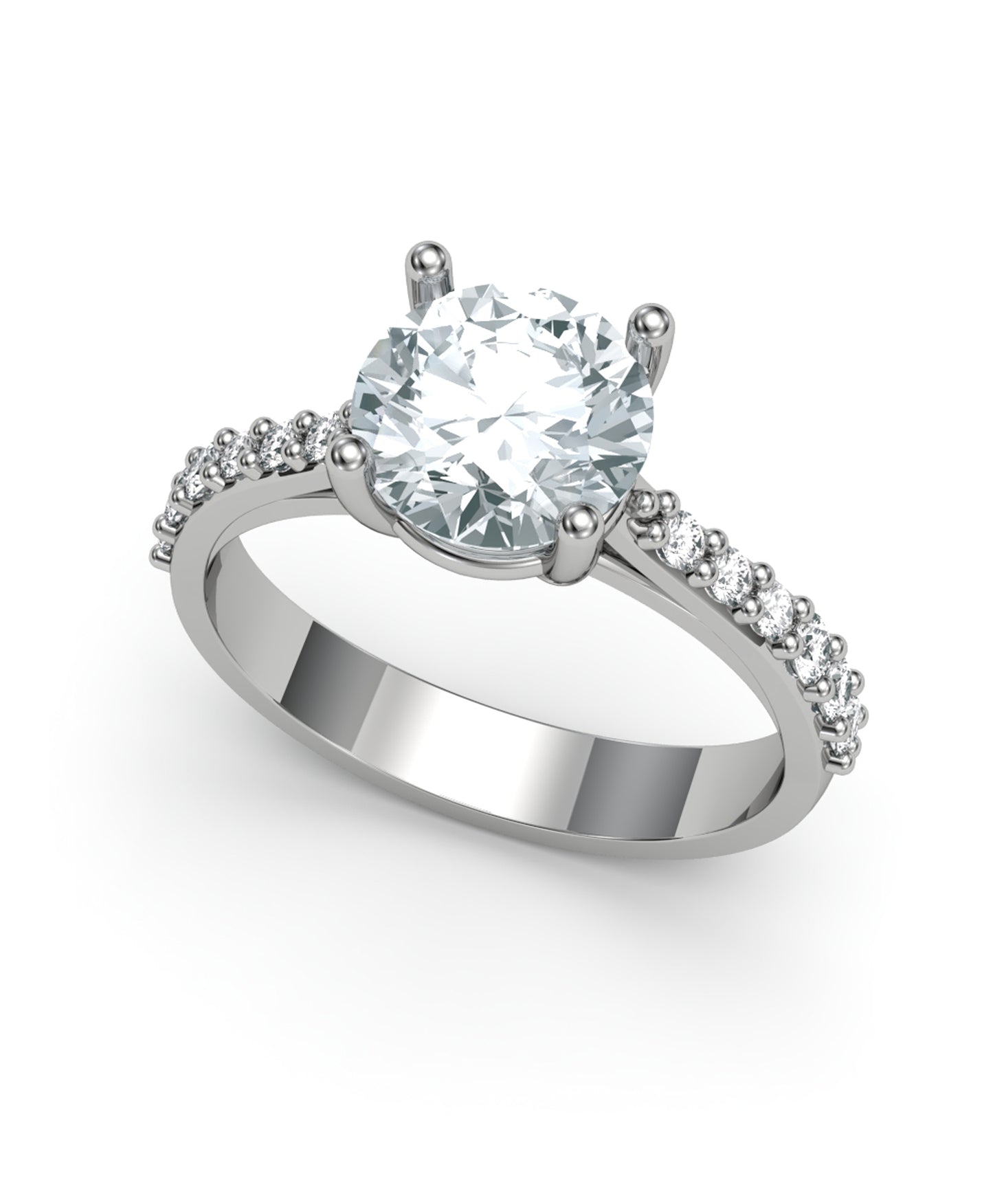 ANILLO SOLITARIO BANDA PAVEE 1.79CT